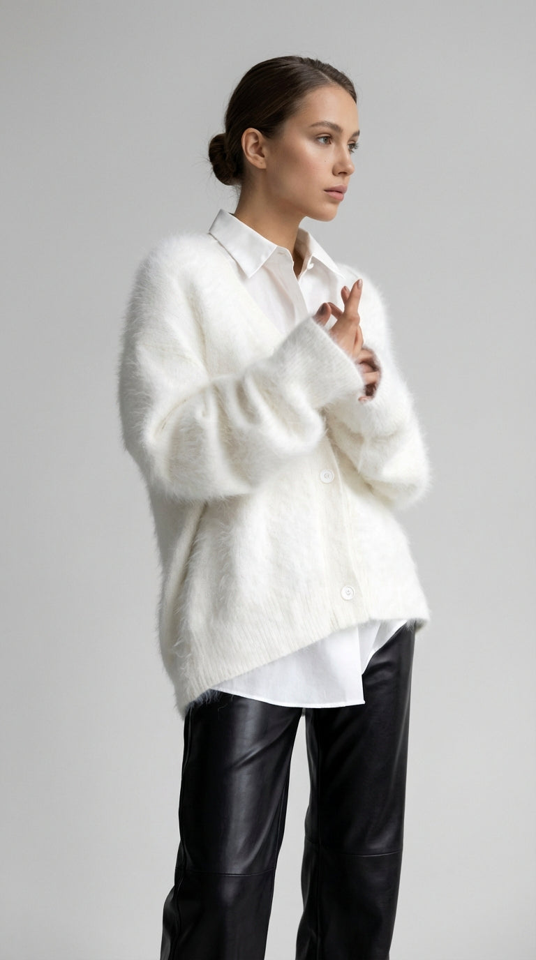 Cárdigan Suave Oversize con Botones
