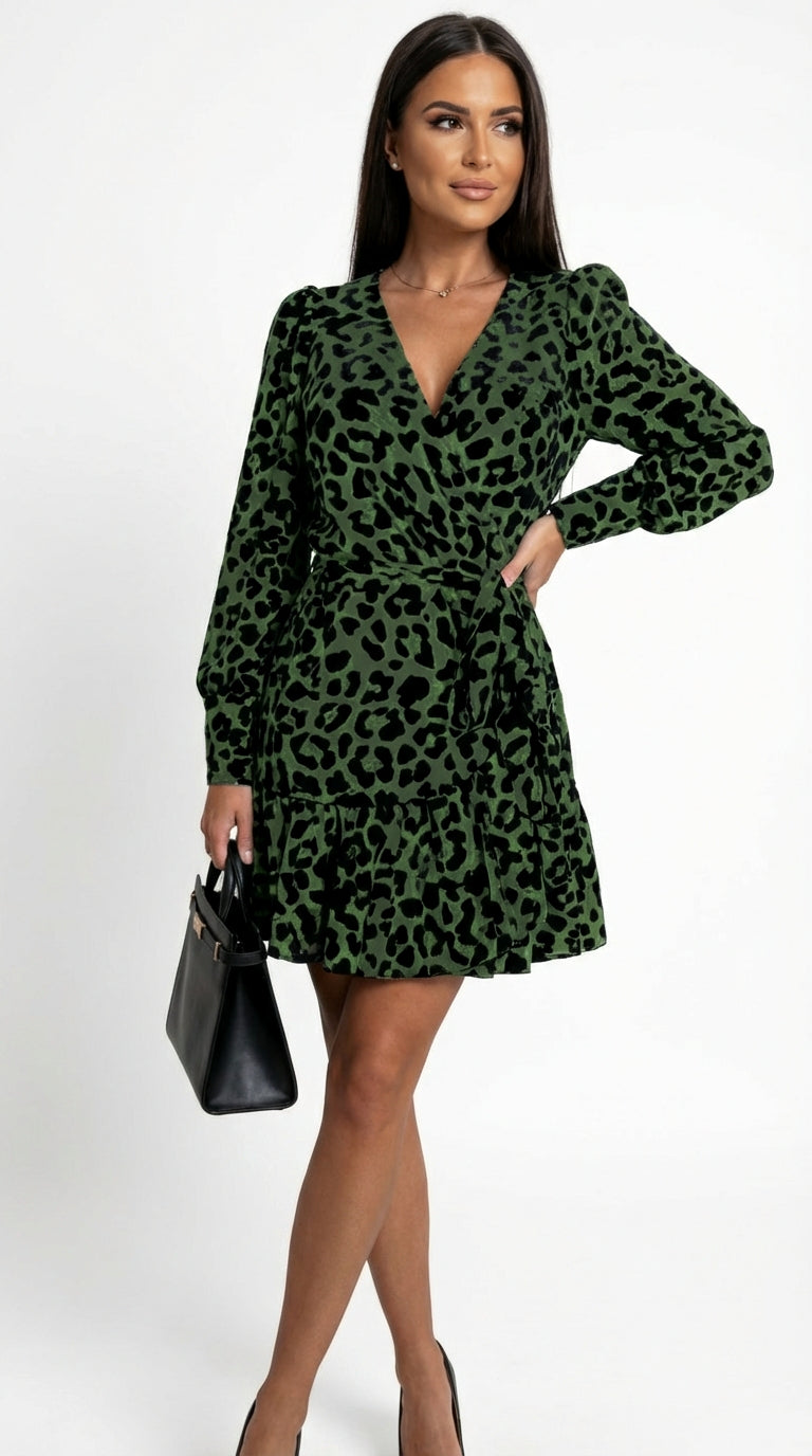 Vestido Corto Estampado Animal Print