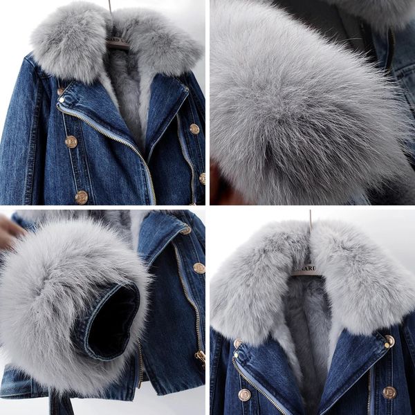 Chaqueta Vaquera con Cuello y Puños de Pelo