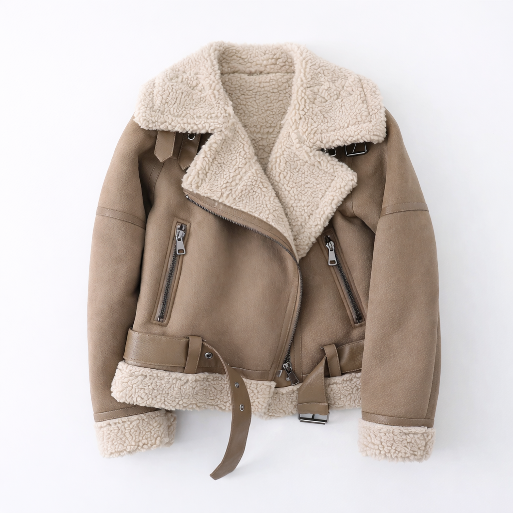 Chaqueta Estilo Aviador con Borreguito