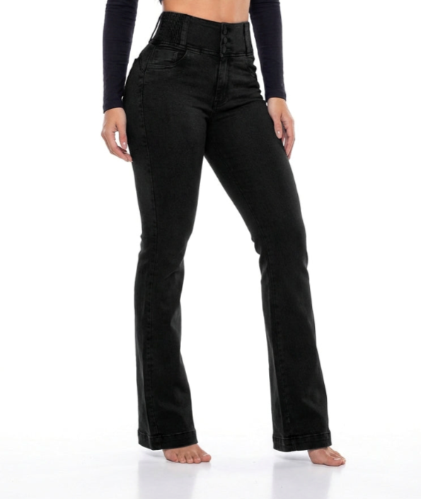 Pantalón Vaquero Elástico de Tiro Alto