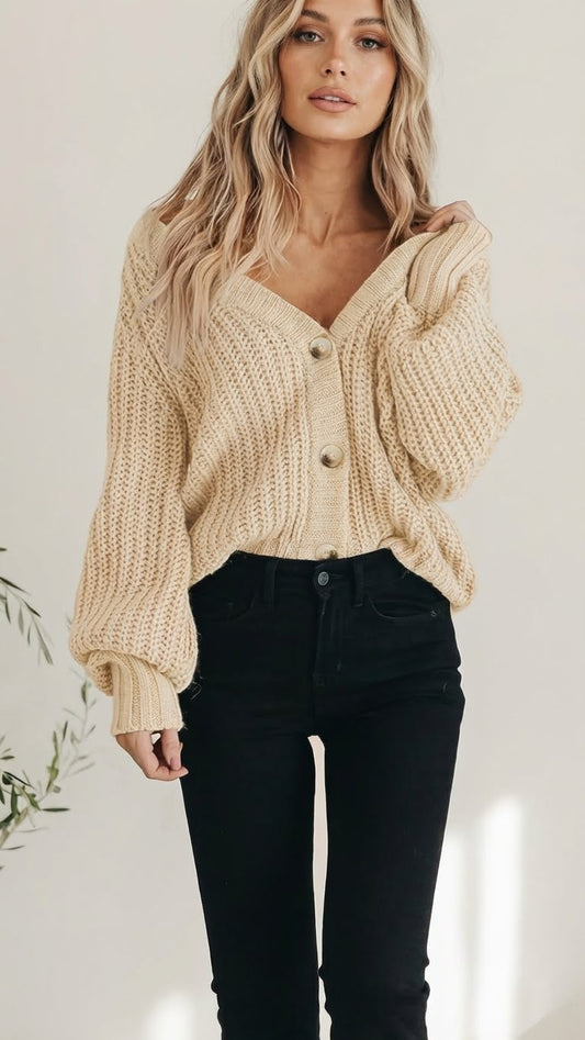 Cardigan de Punto Grueso