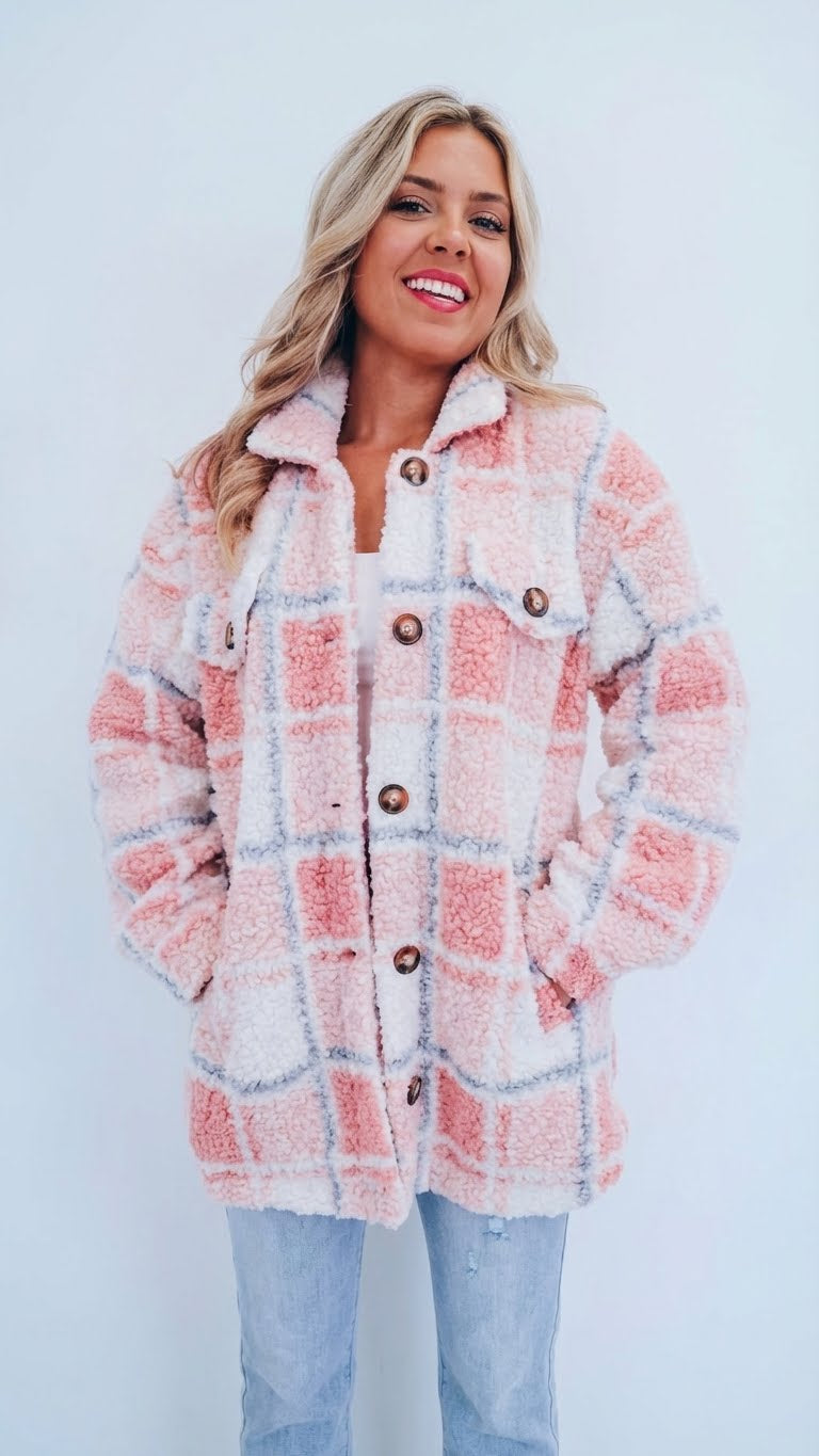 Chaqueta de Borreguito de Cuadros