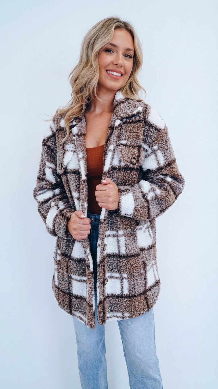 Chaqueta de Borreguito de Cuadros