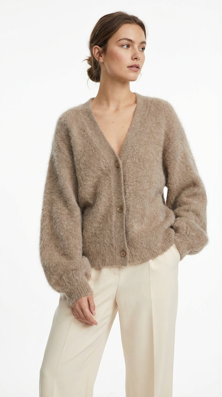 Cárdigan Suave Oversize con Botones