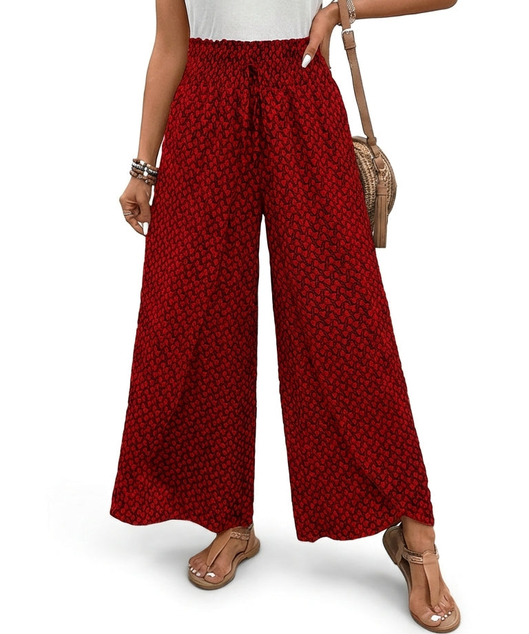 Pantalones Palazzo Estampados de Cintura Alta