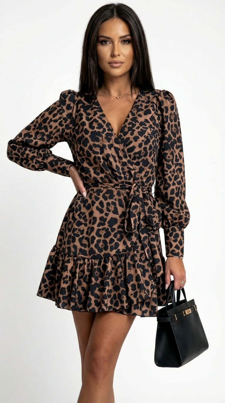Vestido Corto Estampado Animal Print