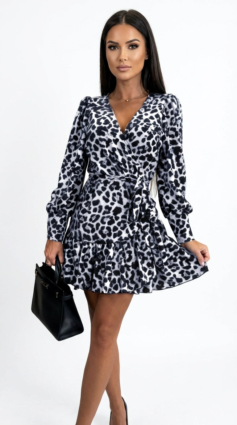 Vestido Corto Estampado Animal Print
