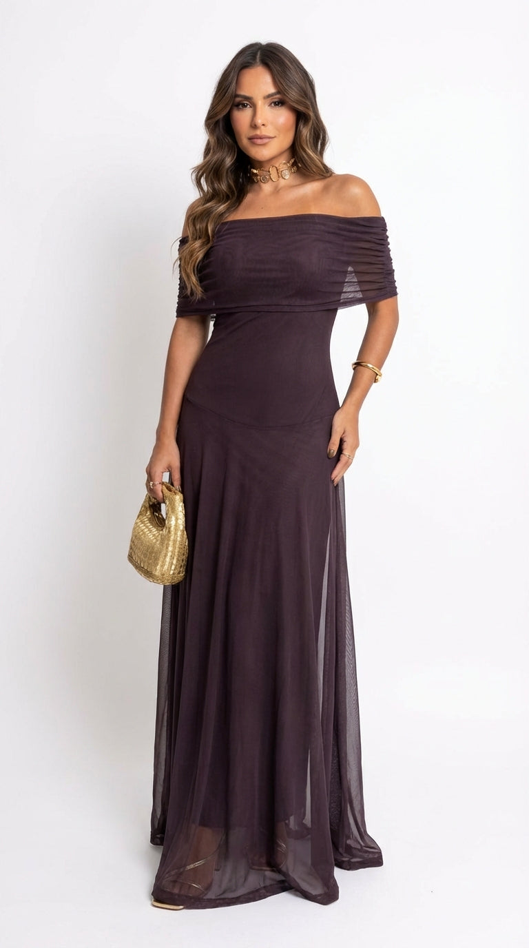 Vestido Largo Off Shoulder