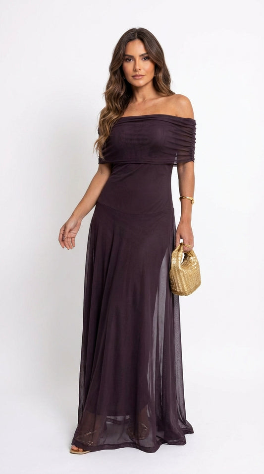Vestido Largo Off Shoulder