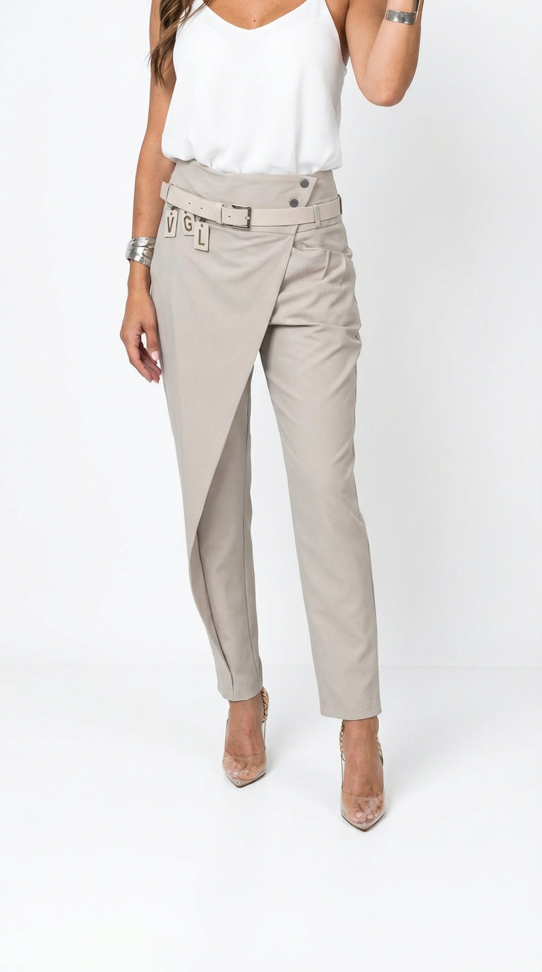 Pantalón Asimétrico Elegance Beige