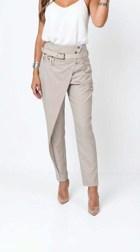 Pantalón Asimétrico Elegance Beige