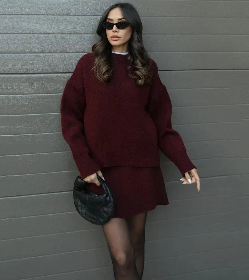 Conjunto de Punto con Falda