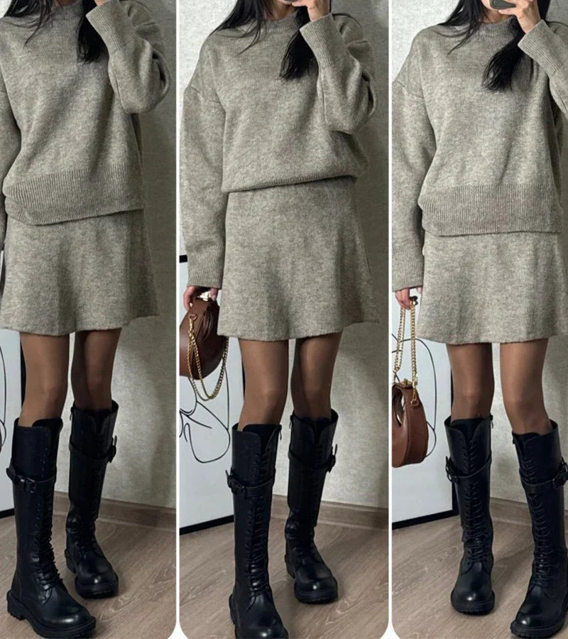 Conjunto de Punto con Falda