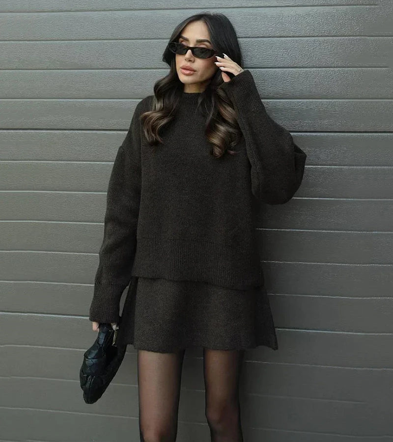 Conjunto de Punto con Falda