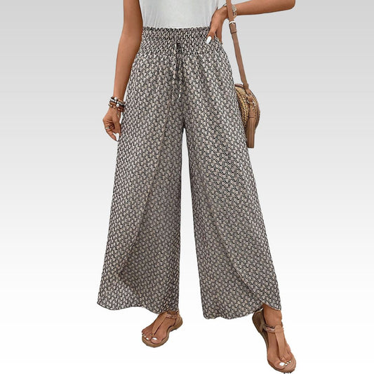 Pantalones Palazzo Estampados de Cintura Alta