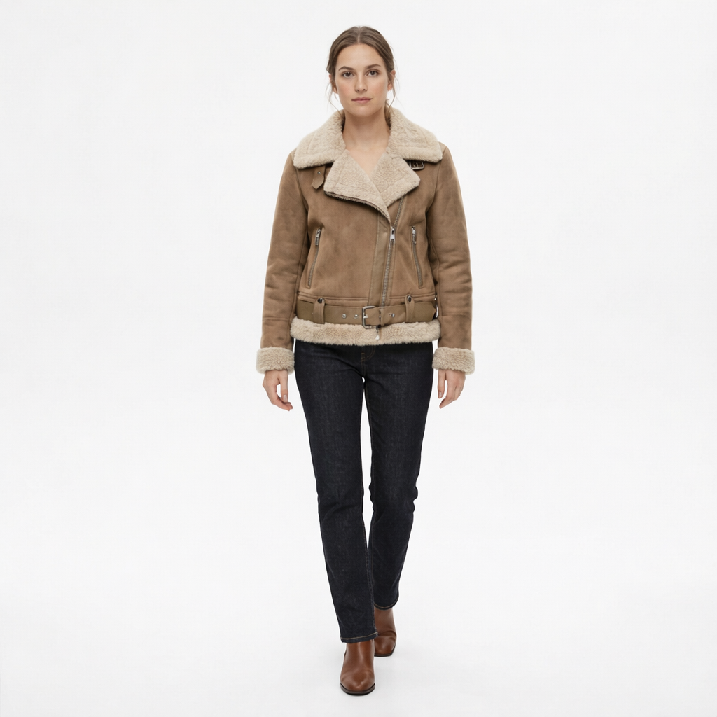 Chaqueta Estilo Aviador con Borreguito