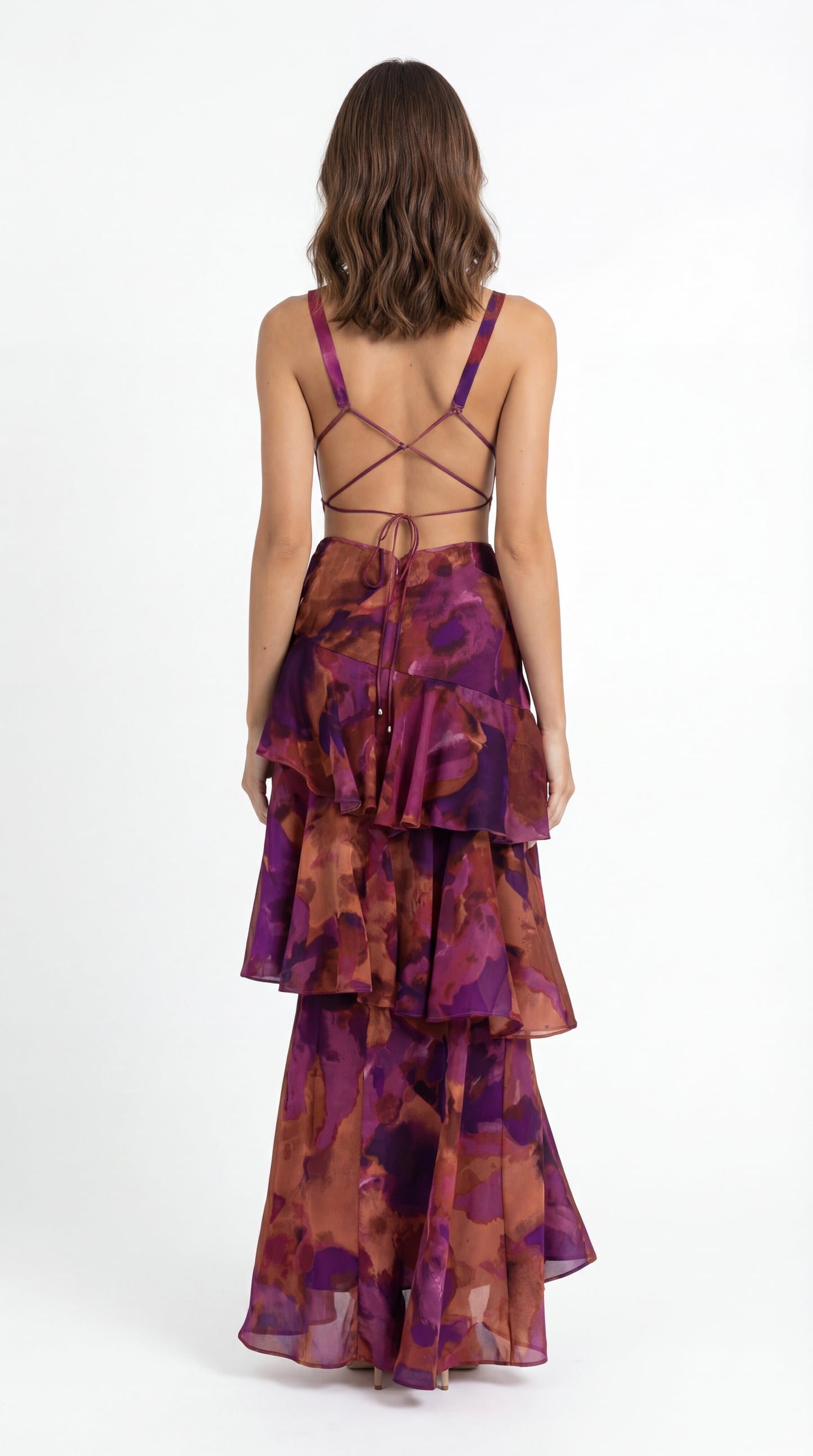 Vestido Sofía™ | Vestido Midi Estampado con Volantes y Escote Pronunciado