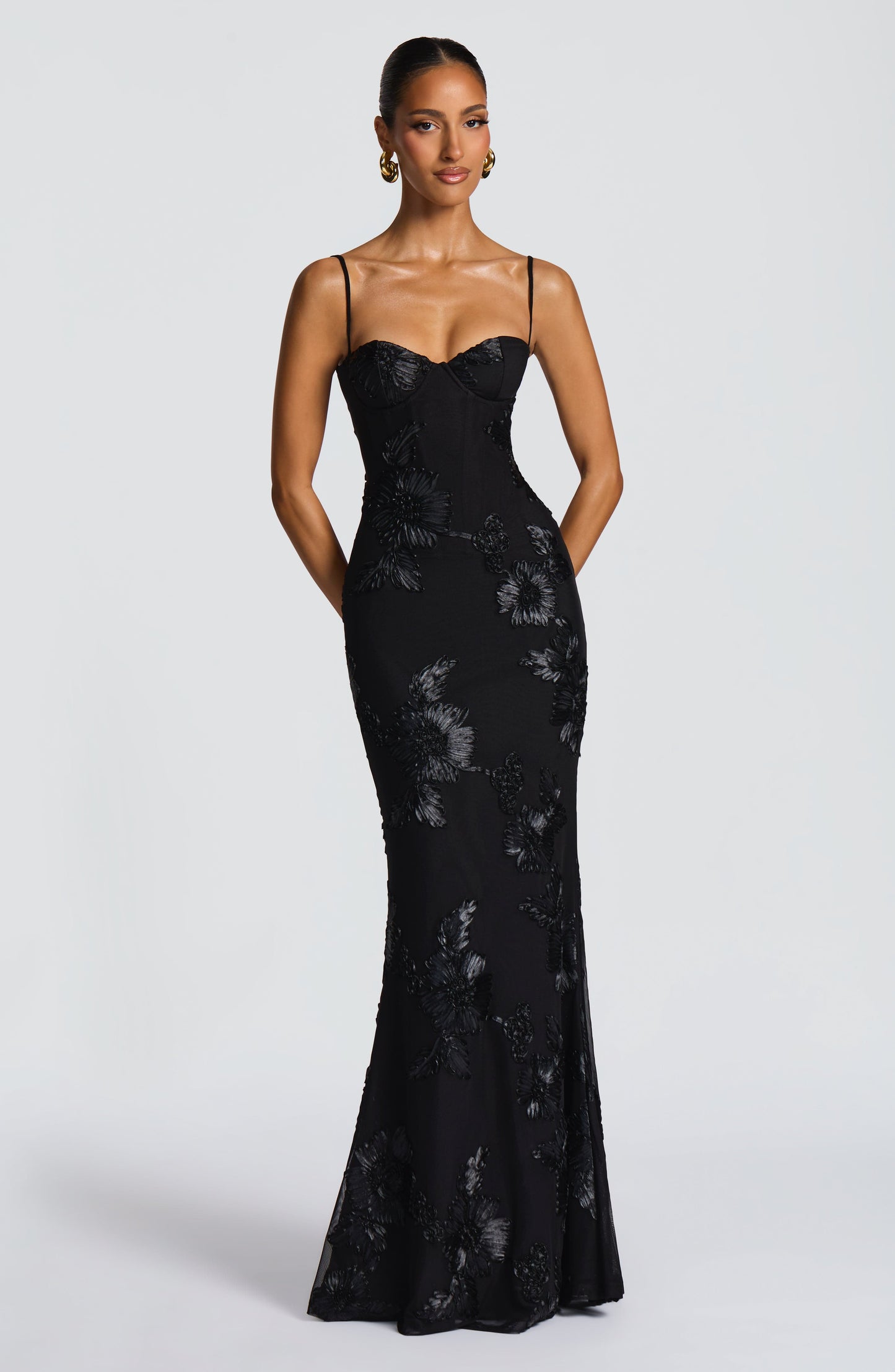Vestido Raquel™ |  Vestido Maxi de Tirantes con Bordado Floral