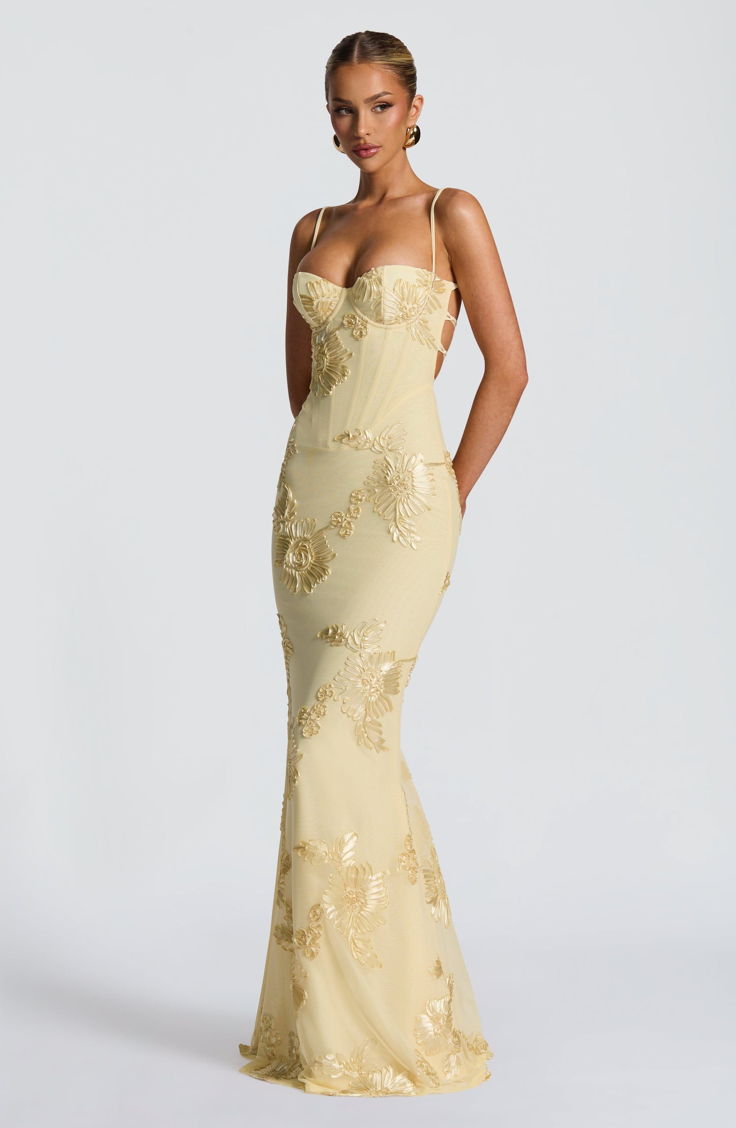 Vestido Raquel™ |  Vestido Maxi de Tirantes con Bordado Floral
