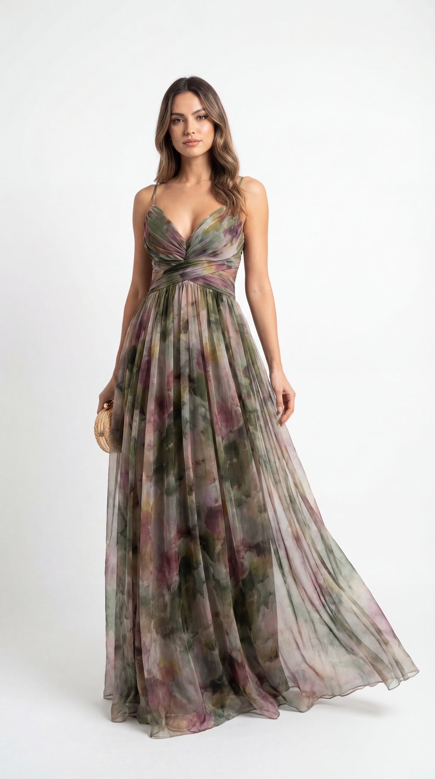 Claudia|™ Encantador vestido largo con estampado floral